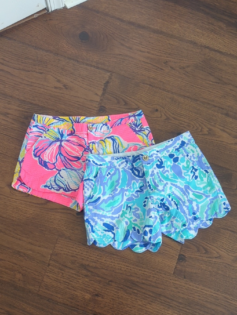 Lilly Pulitzer Shorts Size 00 Scallop Lilac Nice Ink & Swept By The Tides